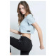 Bodytalk Γυναικεία κοντομάνικη μπλούζα crop One World